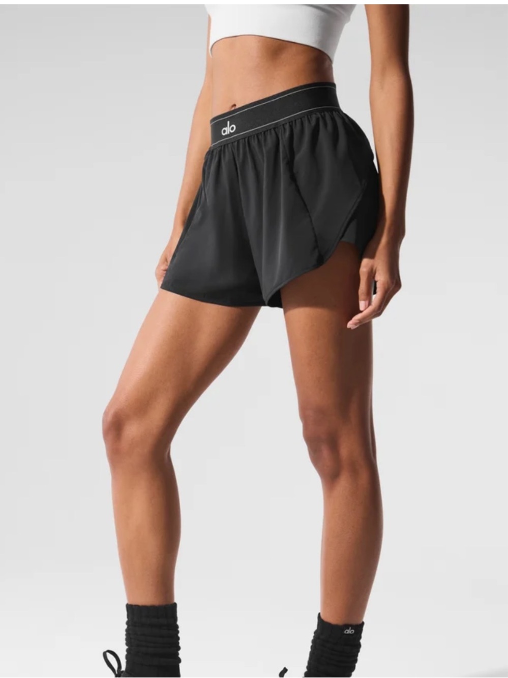 ALO Yoga Match Point Shorts Black Small NWT NEW